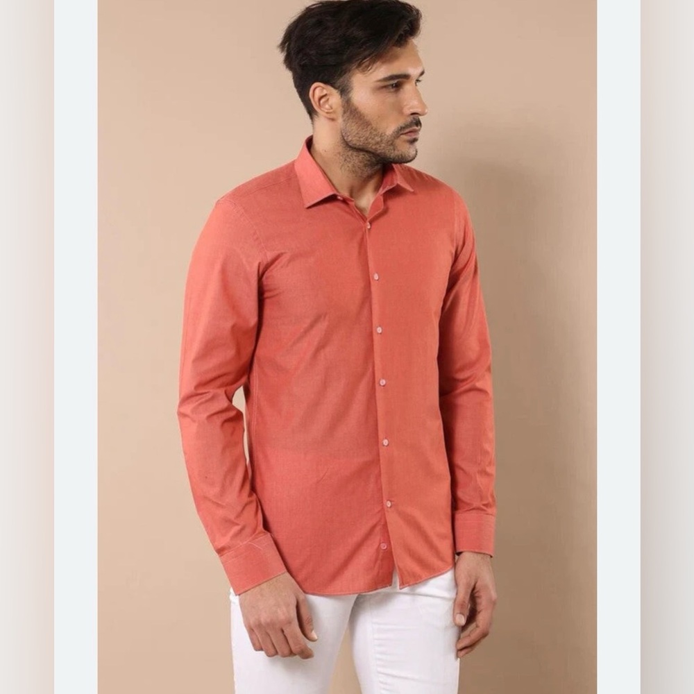 Men's Slim Fit Dynamic Cooling Dress Shirt Size M